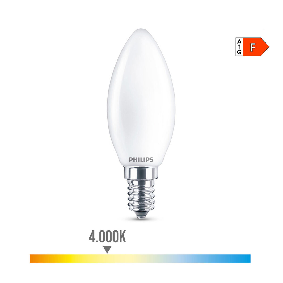 LED-lampa Philips Ljus Vit F 40 W 4,3 W E14 470 lm 3,5 x 9,7 cm (4000 K) - 7