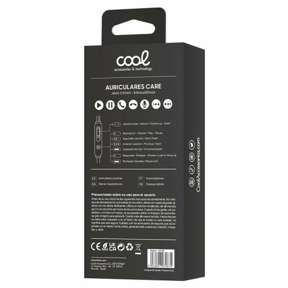 Hörlurar med Mikrofon Cool Care Vit - 4
