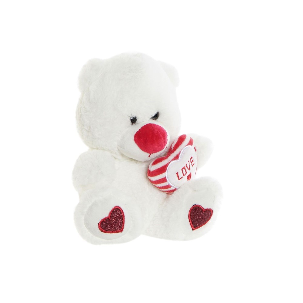 Mjukisleksak DKD Home Decor Vit Röd Plast Barn 17,5 x 15 x 20 cm