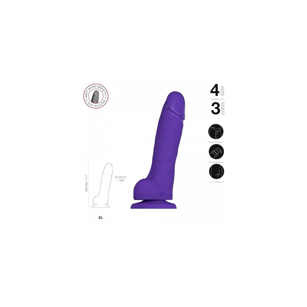 Dildo Strap-on-me 6015926 Purpur XL - 3