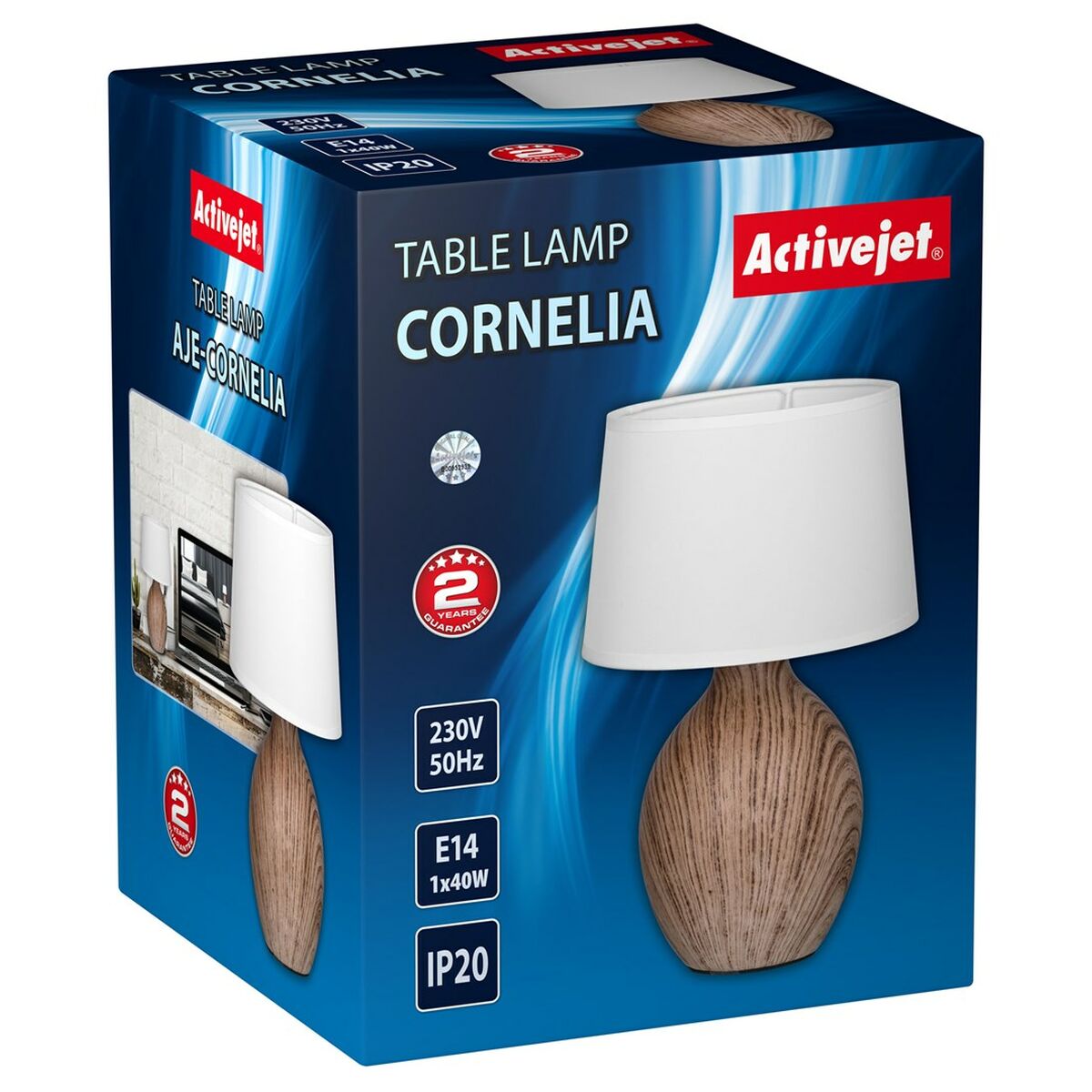 Bordslampa Activejet AJE-CORNELIA Svart Trä - 2