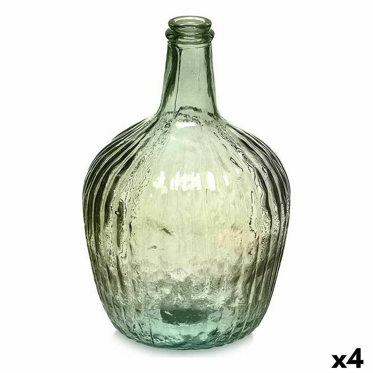 Dekorativ flaska Gift Decor Grön Ränder 4 L 17 x 29 x 17 cm Dekoration (4 antal)