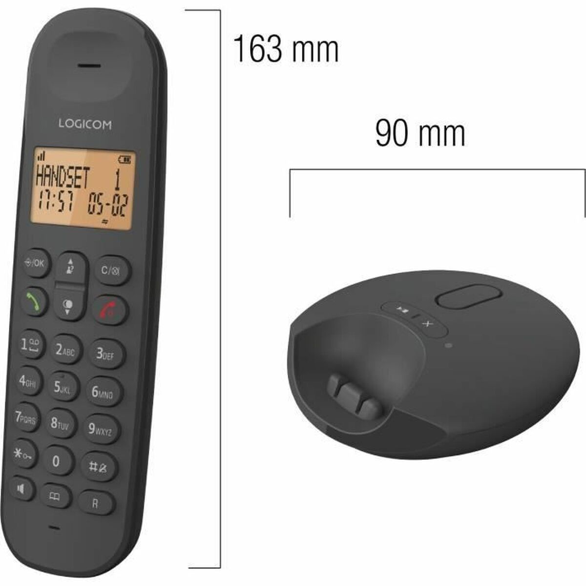 Markkabeltelefon Logicom DECT ILOA 155T SOLO Svart - 5