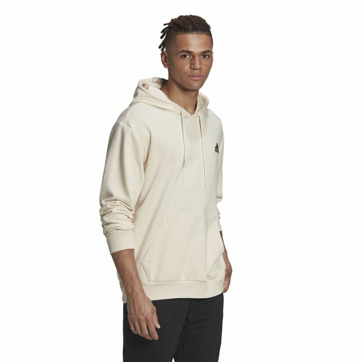 Tröja med huva Herr Adidas Essentials Feelcomfy Beige - 4