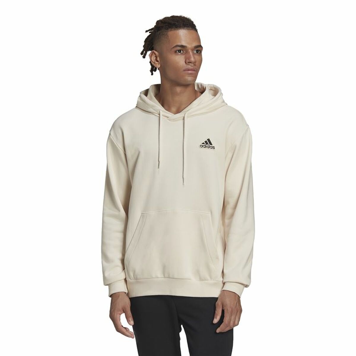 Tröja med huva Herr Adidas Essentials Feelcomfy Beige - 2