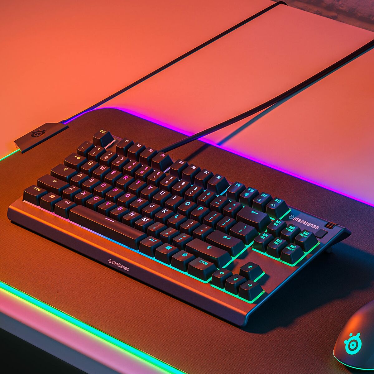 Gaming Tangentbord/ OR: Speltangentbord SteelSeries APEX 3 TKL Svart Qwerty Spanska - 4