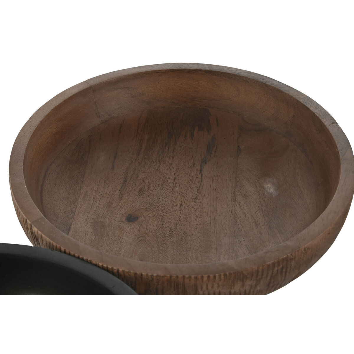 Bordsdekoration Home ESPRIT Brun Svart Ljusbrun Mangoträ Kolonial 25 x 25 x 9 cm (3 antal) - 3