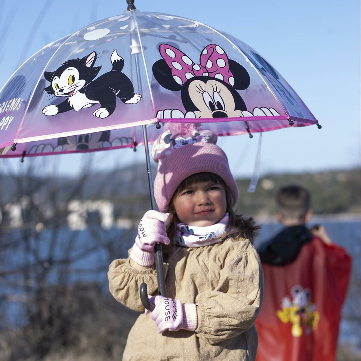 Mössor och handskar Minnie Mouse Ljusrosa 2 Delar - 2