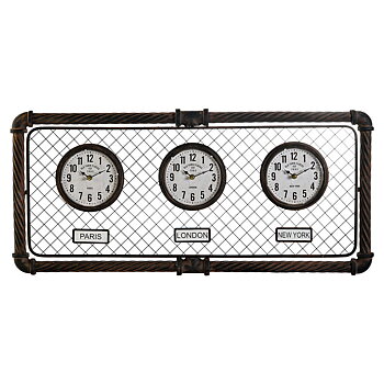 Väggklocka Home ESPRIT Mörkgrå polypropen Järn 93 x 5 x 42 cm