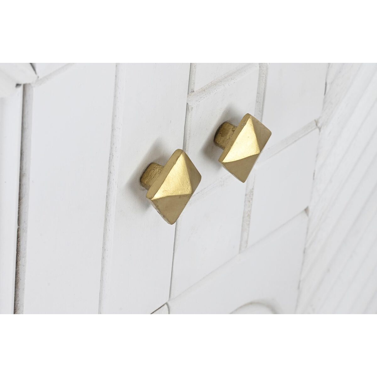 Skänk DKD Home Decor Vit Mässing Mangoträ 157 x 43 x 84 cm 153 x 43 x 84 cm Romb - 8