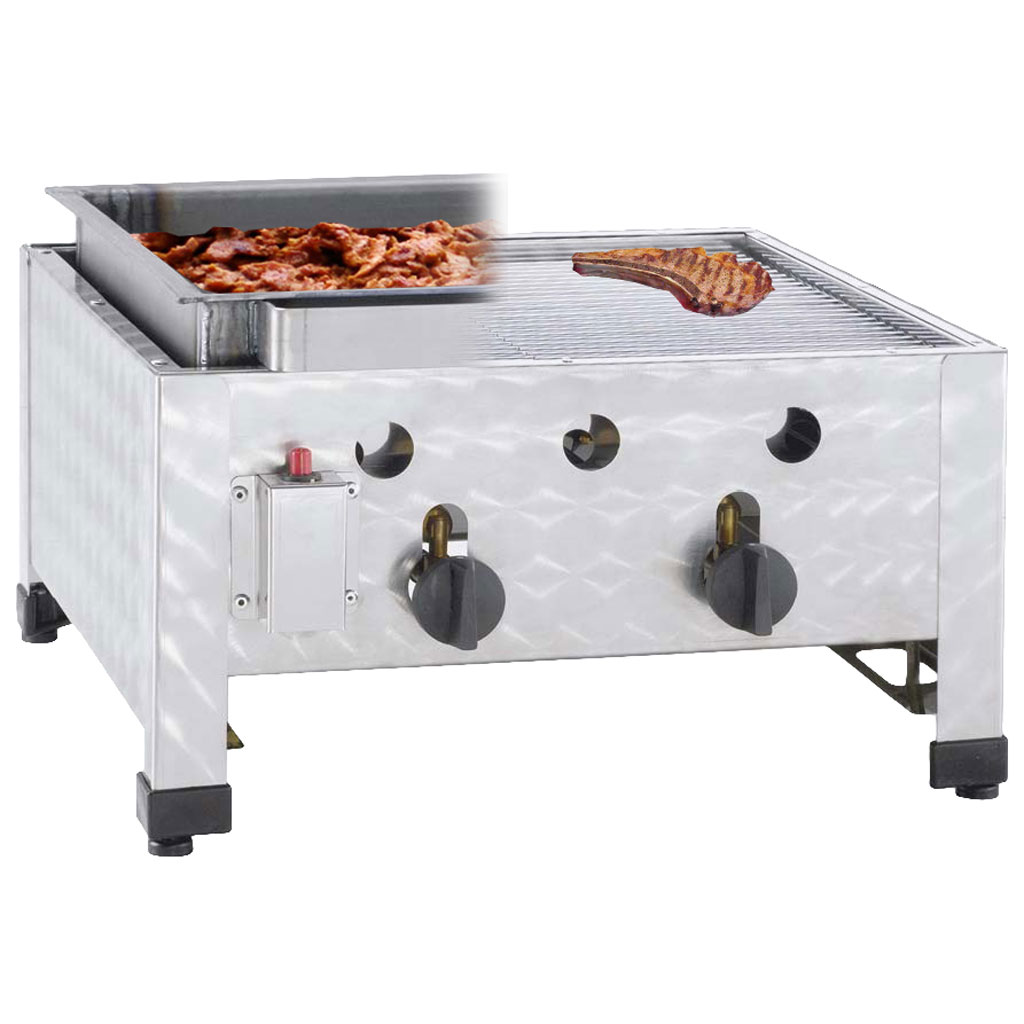 Gas Combi Bordsgrill - 2 brännare