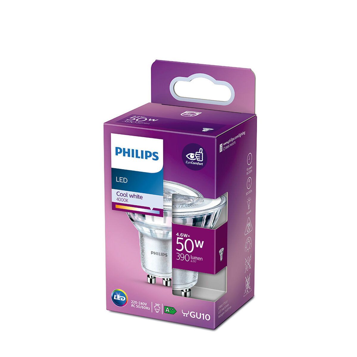 LED-lampa Philips F 4,6 W GU10 390 lm 5 x 5,4 cm (4000 K) - 6