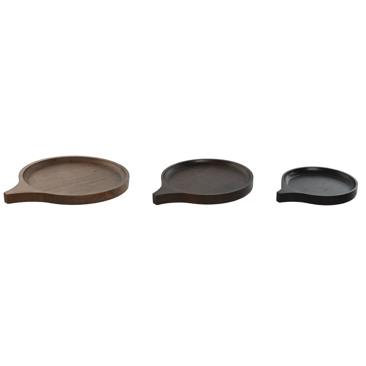 Bordsdekoration Home ESPRIT Brun Svart Ljusbrun Mangoträ 37 x 31 x 2,7 cm (3 Delar)