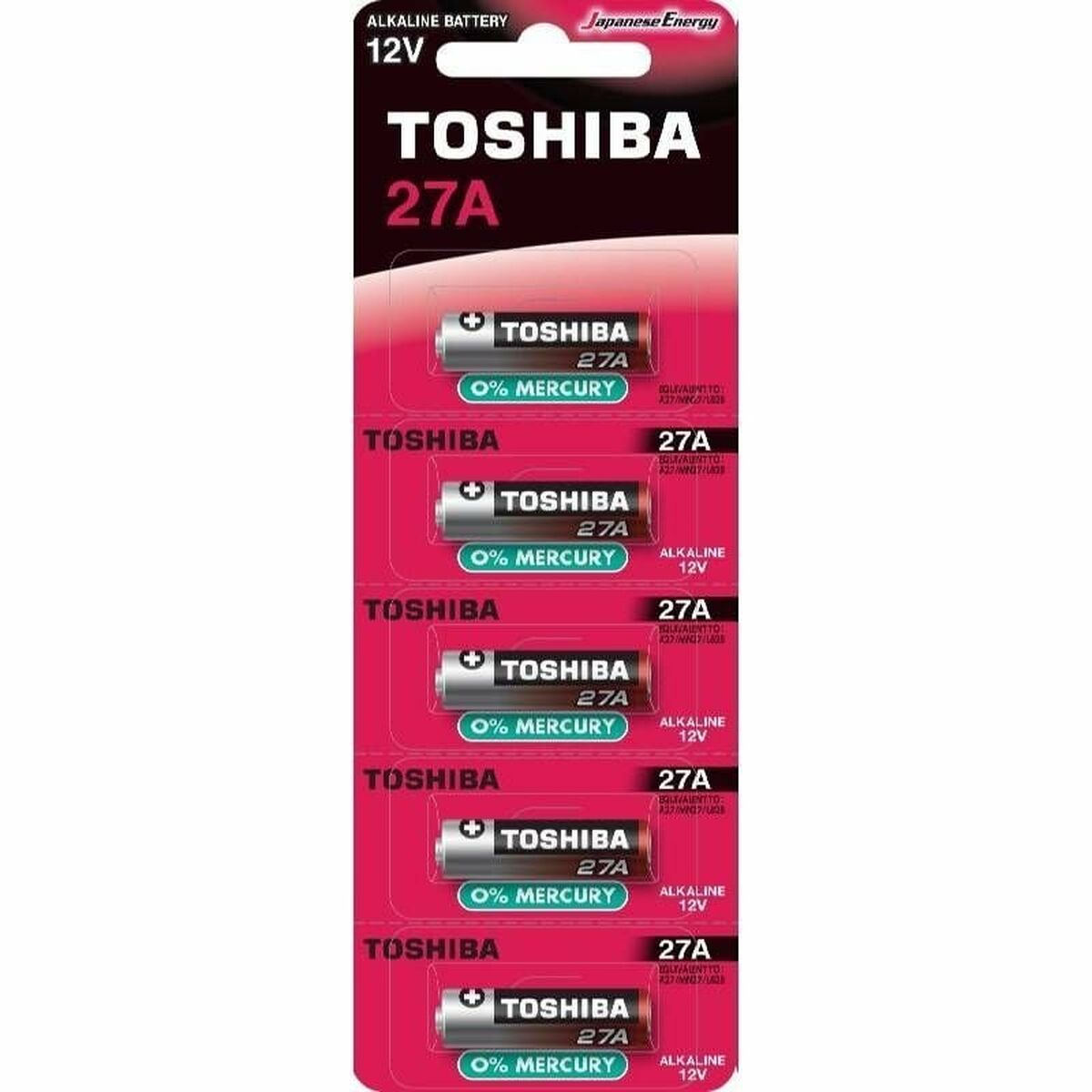 Laddningsbara Batterier Toshiba 27A 12 V (5 antal)