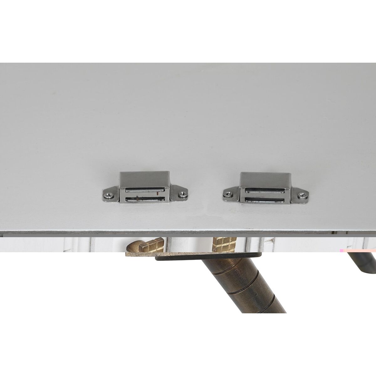 Skänk DKD Home Decor Vit Grå Gyllene Metall Mangoträ 152 x 43 x 84 cm - 7