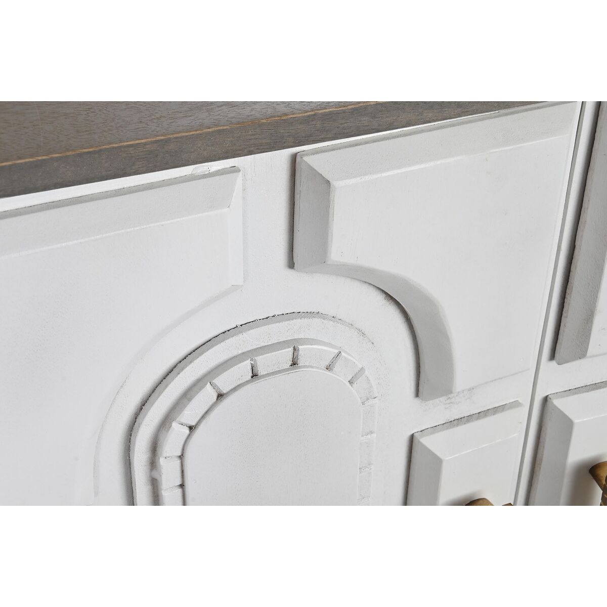 Skänk DKD Home Decor Vit Grå Gyllene Metall Mangoträ 152 x 43 x 84 cm - 9