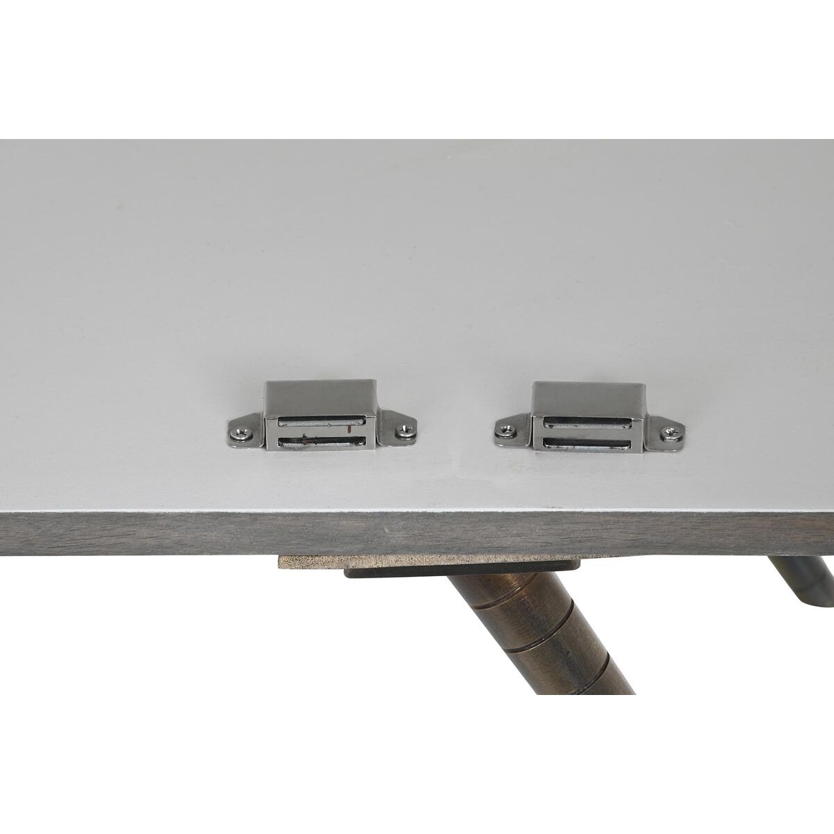 Skänk DKD Home Decor Vit Grå Gyllene Metall Mangoträ 152 x 43 x 84 cm - 5
