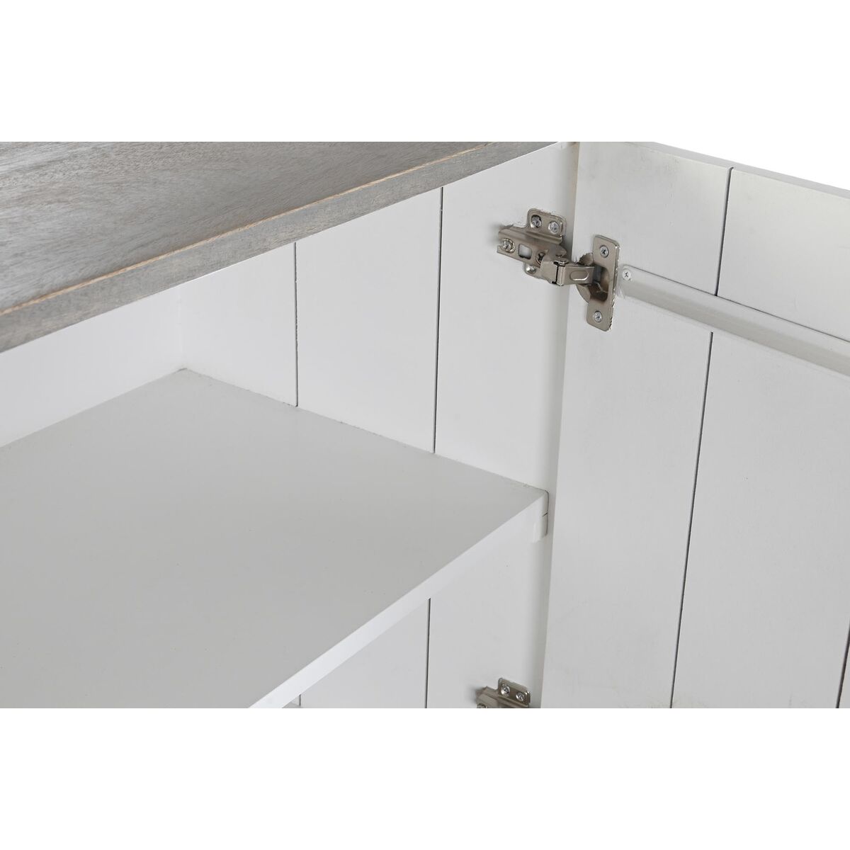 Skänk DKD Home Decor Vit Grå Gyllene Metall Mangoträ 152 x 43 x 84 cm - 4