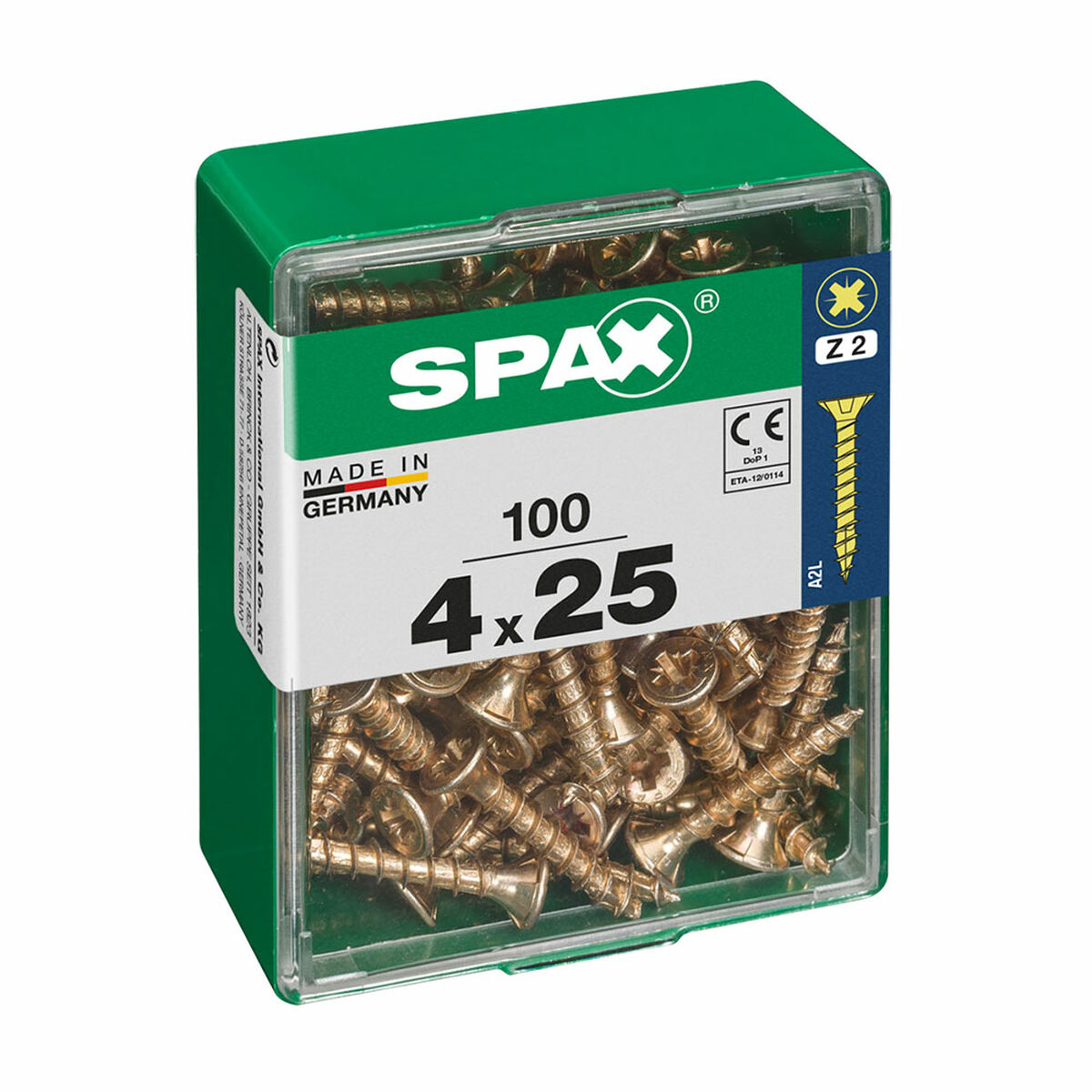 Låda med skruvar SPAX Träskruv Platt huvud (4 x 25 mm) (4,0 x 25 mm) - 2