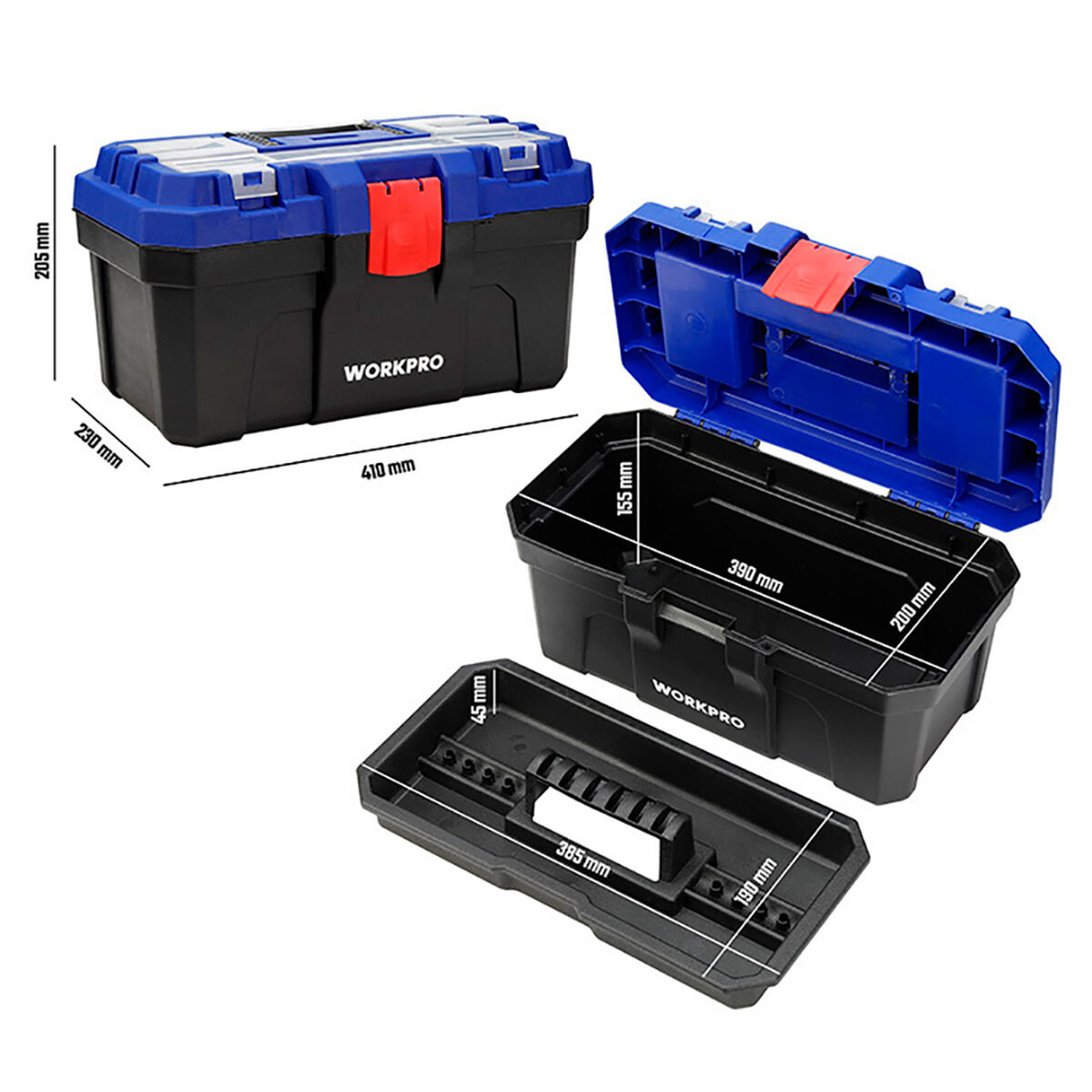 Verktygslåda Workpro PVC Plast 41 x 23 x 20,5 cm - 15