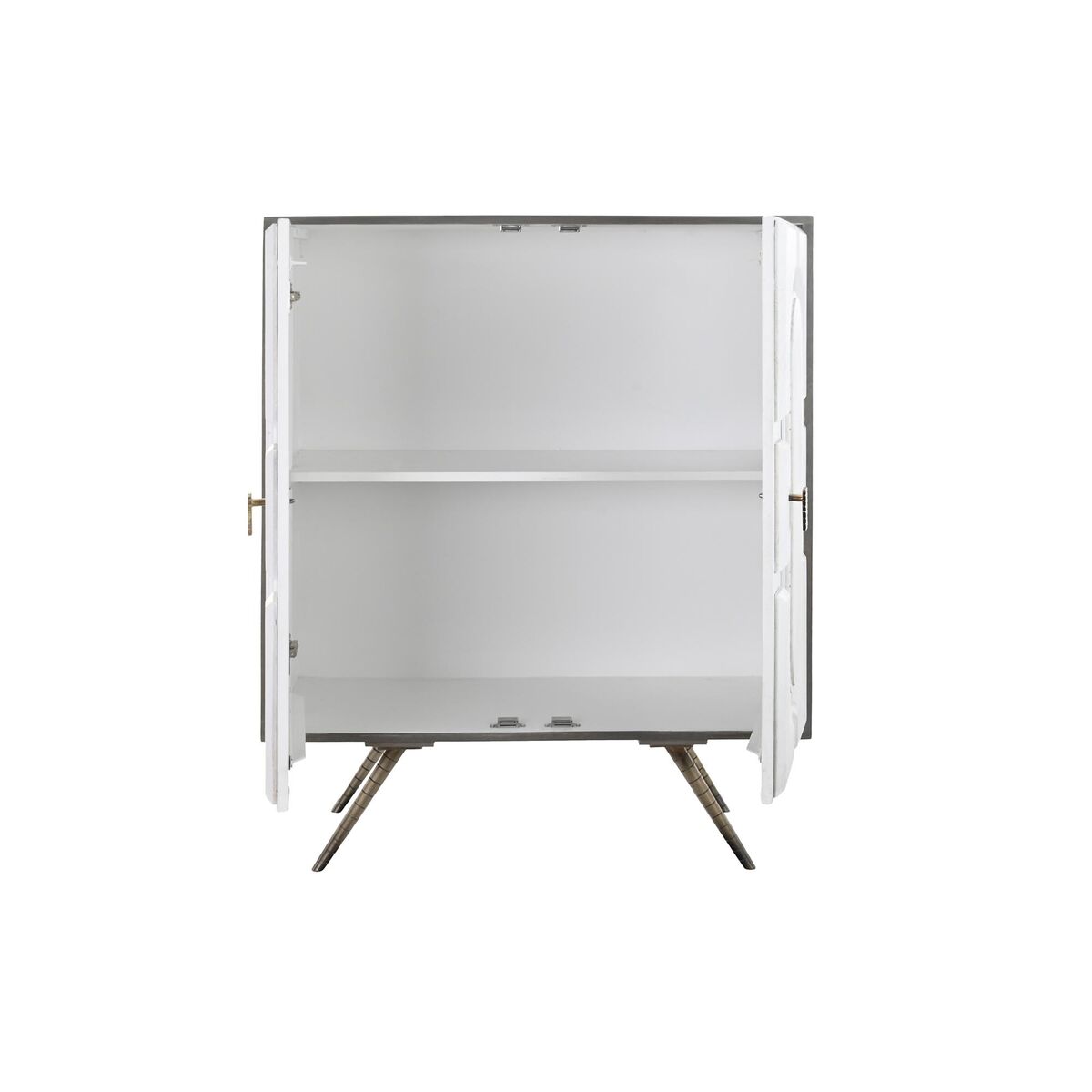 Skänk DKD Home Decor Vit Grå Gyllene Mässing Mangoträ 93 x 41 x 114 cm - 11