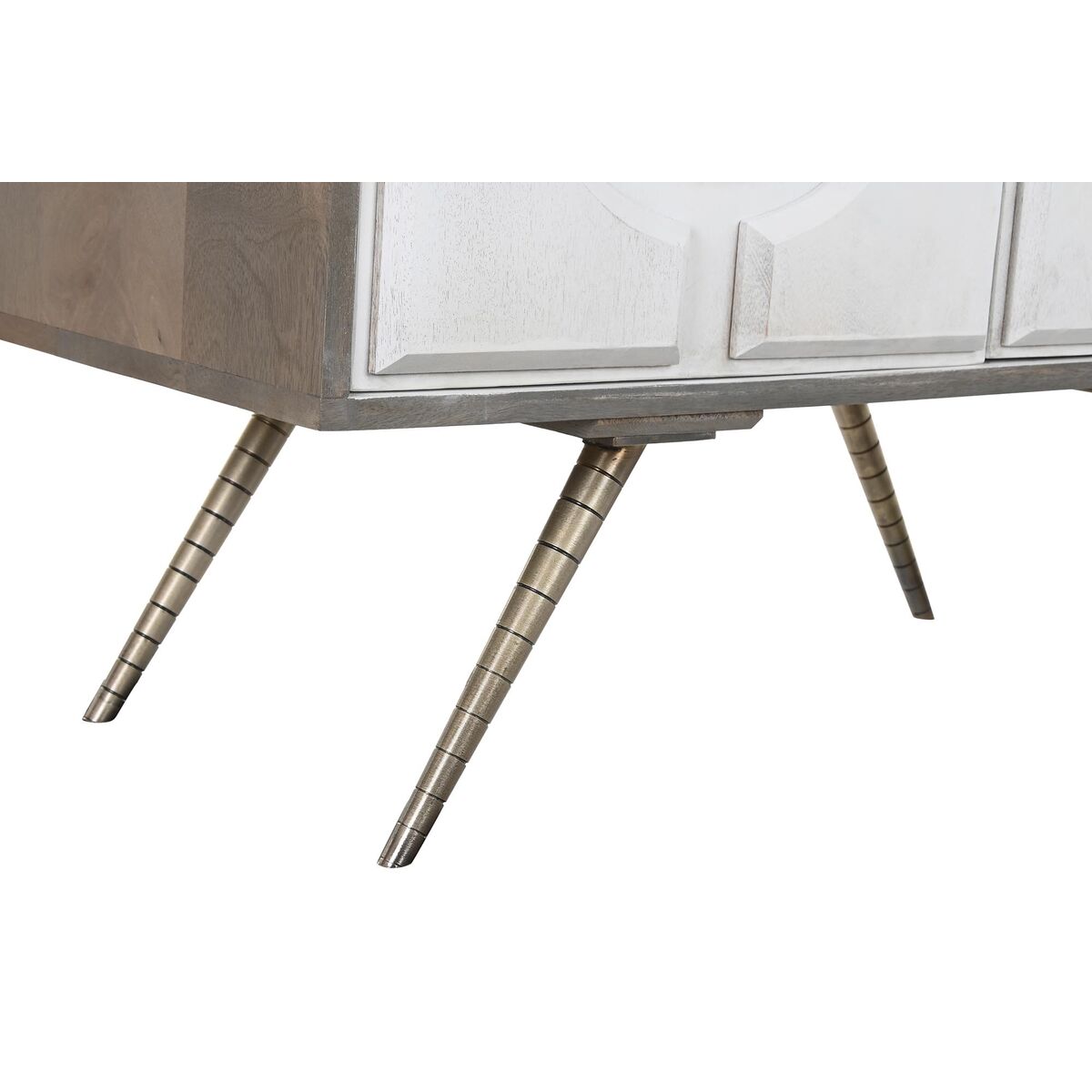 Skänk DKD Home Decor Vit Grå Gyllene Mässing Mangoträ 93 x 41 x 114 cm - 9