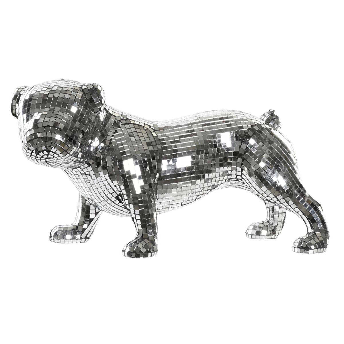 Prydnadsfigur DKD Home Decor Engelska Silvrig Bulldogg Harts Modern (45,5 x 21,5 x 25 cm) - 4