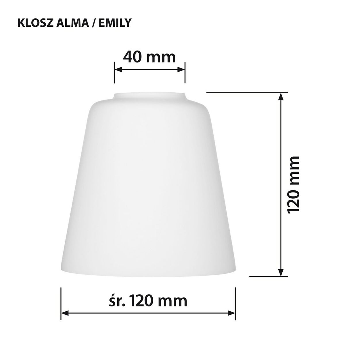 Lampskärm Activejet klosz EMILY Vit Glas 12 cm - 4