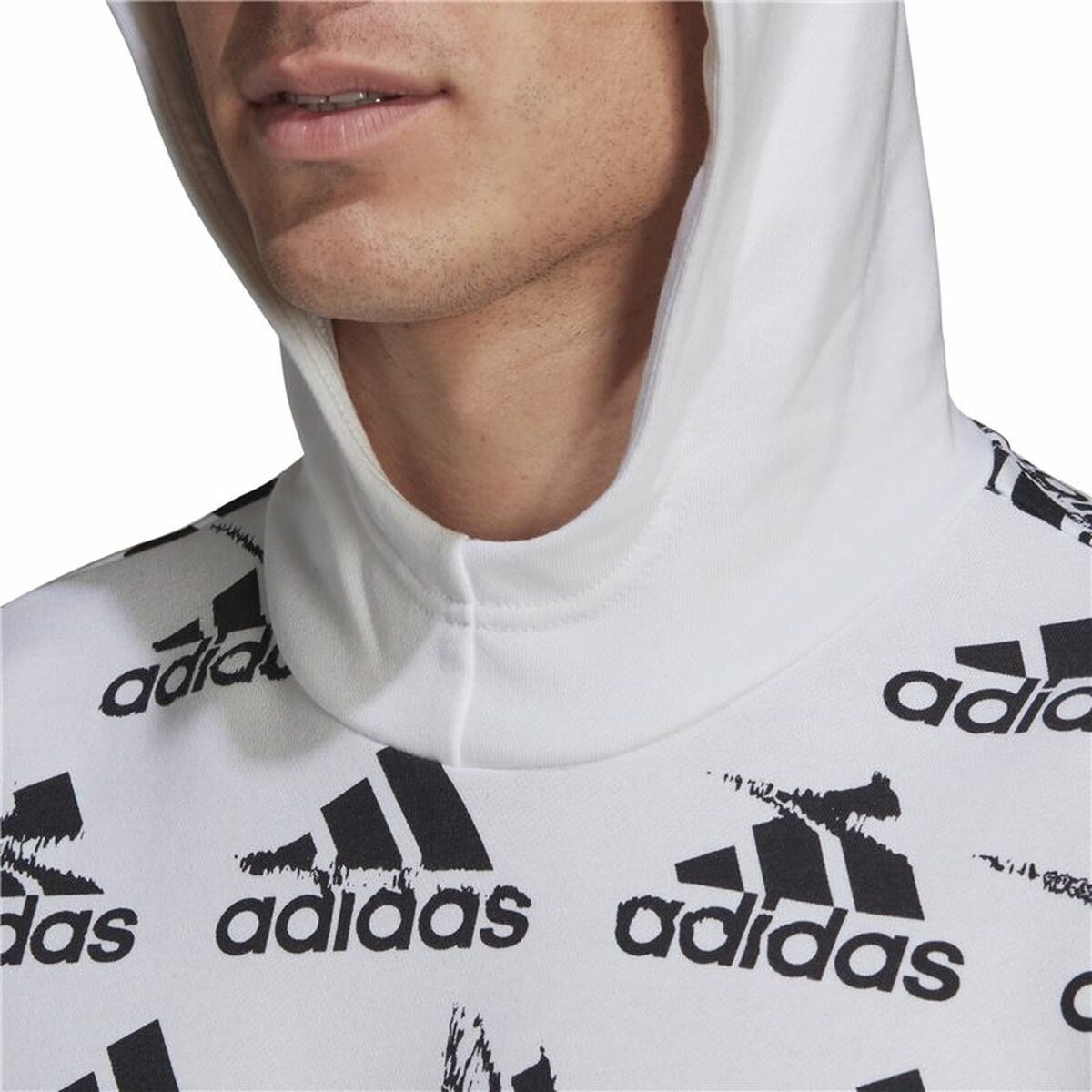 Tröja med huva Herr Adidas Essentials Brandlove Vit - 6