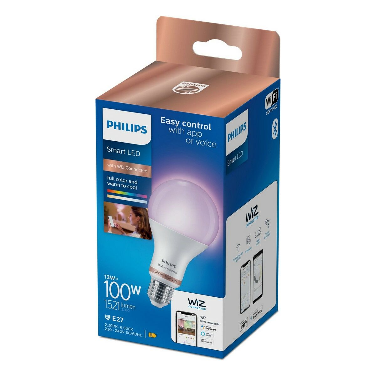 LED-lampa Philips Wiz E 13 W E27 1521 Lm (6500 K) (2200-6500 K) - 2