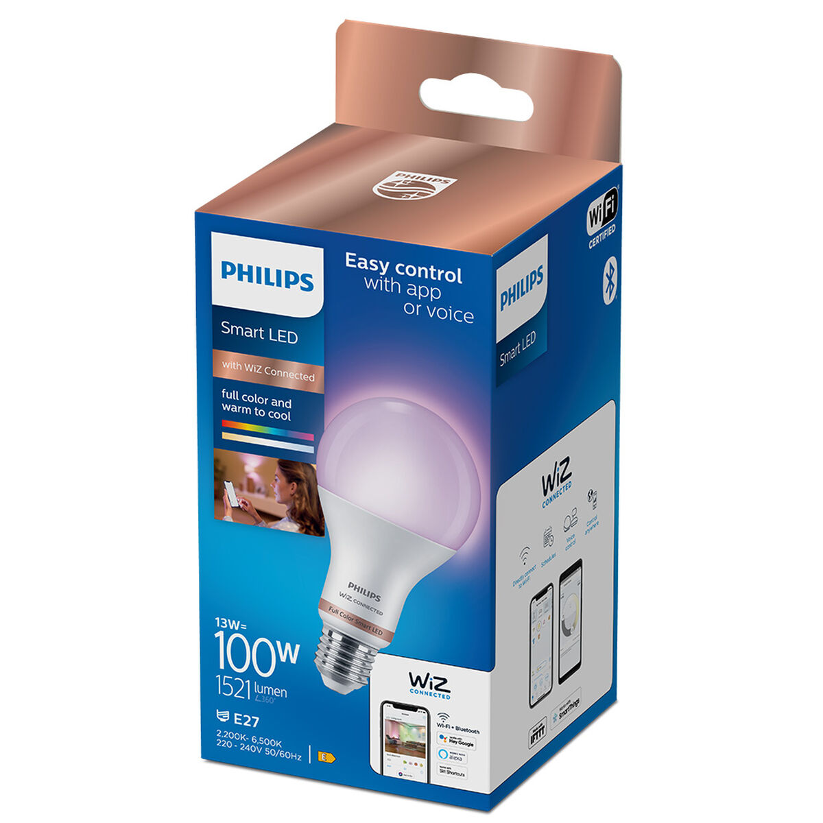 LED-lampa Philips Wiz E 13 W E27 1521 Lm (6500 K) (2200-6500 K) - 7