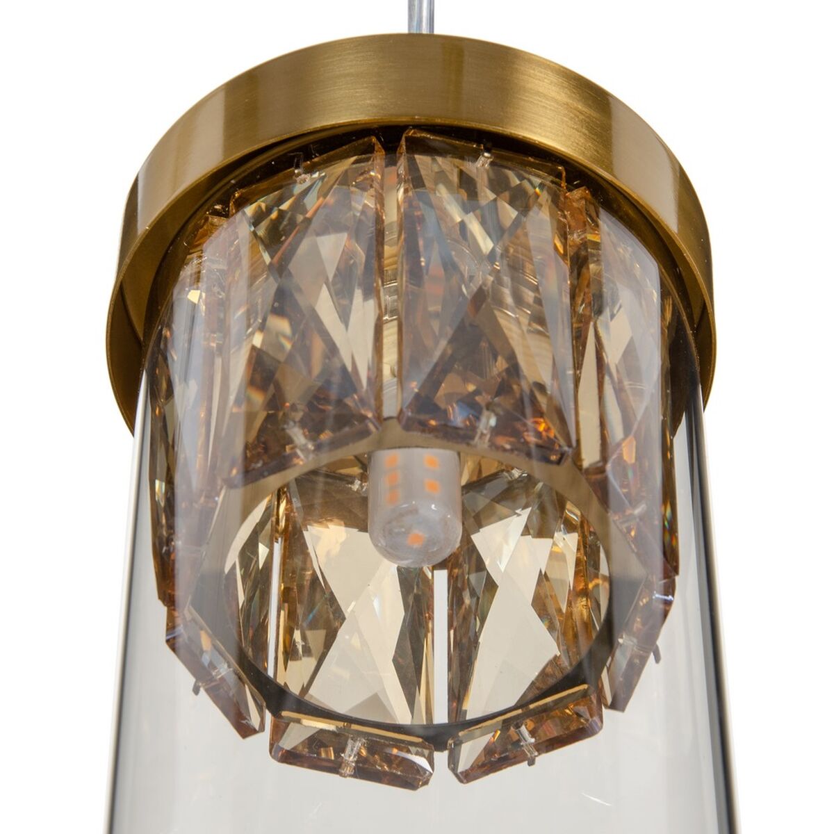 Taklampa Hierro/Cristal Glas Gyllene Metall 220 V 240 V 11 x 11 x 45 cm - 4