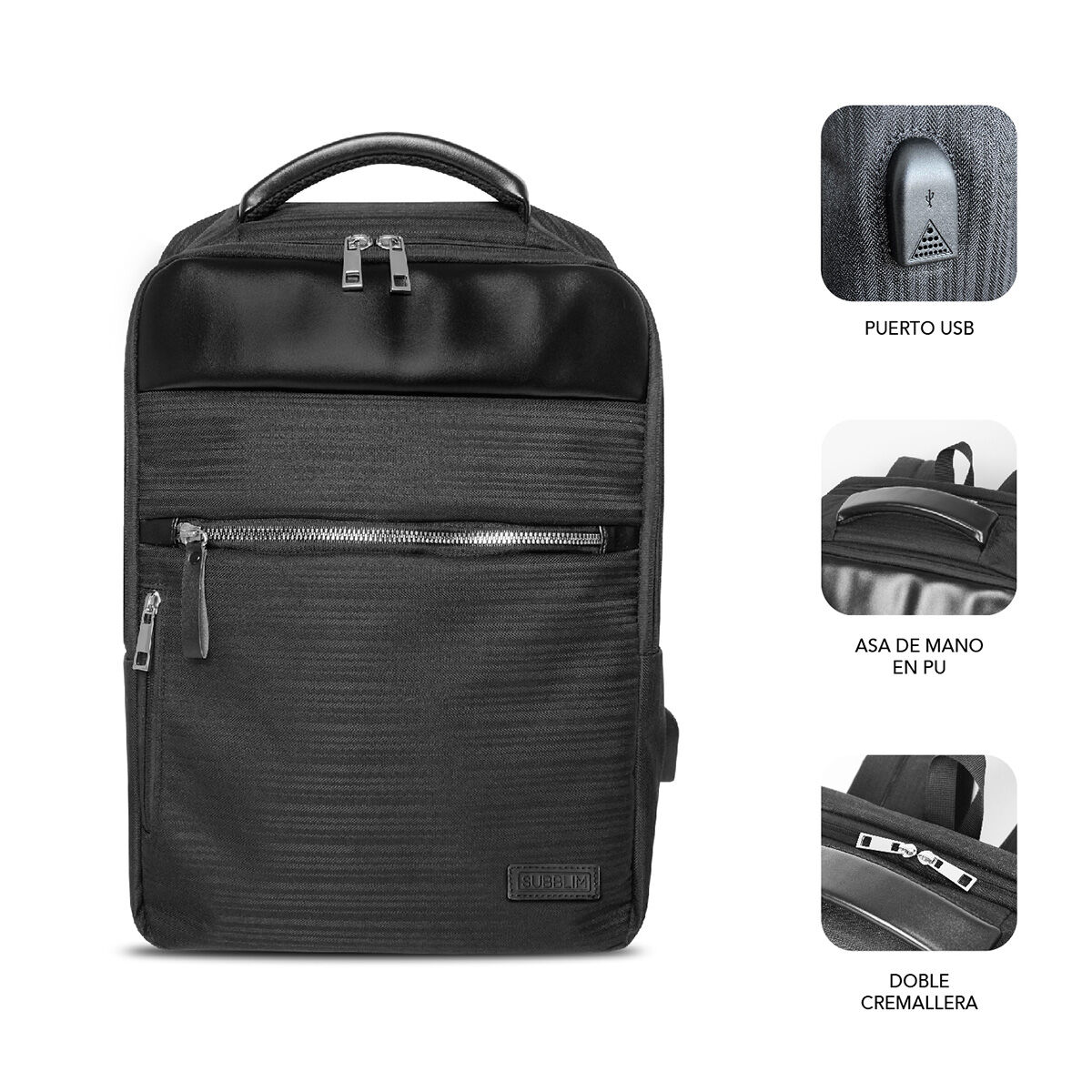 Laptopryggsäck Subblim SUBBP-2BL1015 Svart - 2