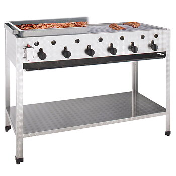 Gas Combi Stående grill - 6 brännare