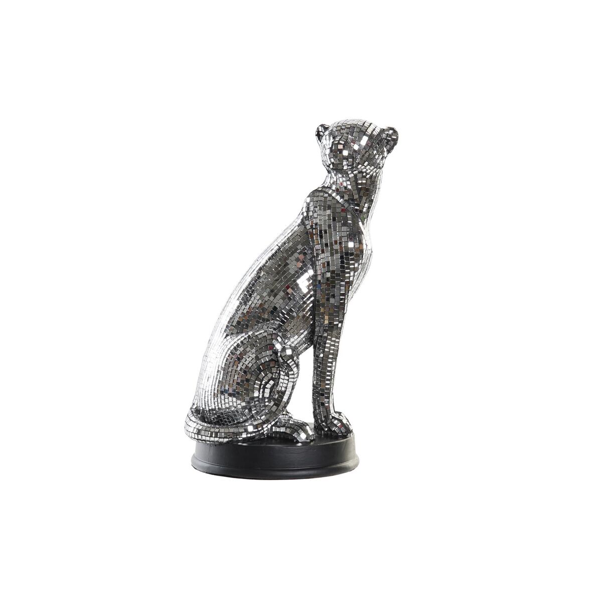 Prydnadsfigur DKD Home Decor Silvrig Leopard Harts (19,5 x 16 x 31,5 cm) - 7