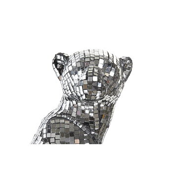 Prydnadsfigur DKD Home Decor Silvrig Leopard Harts (19,5 x 16 x 31,5 cm)
