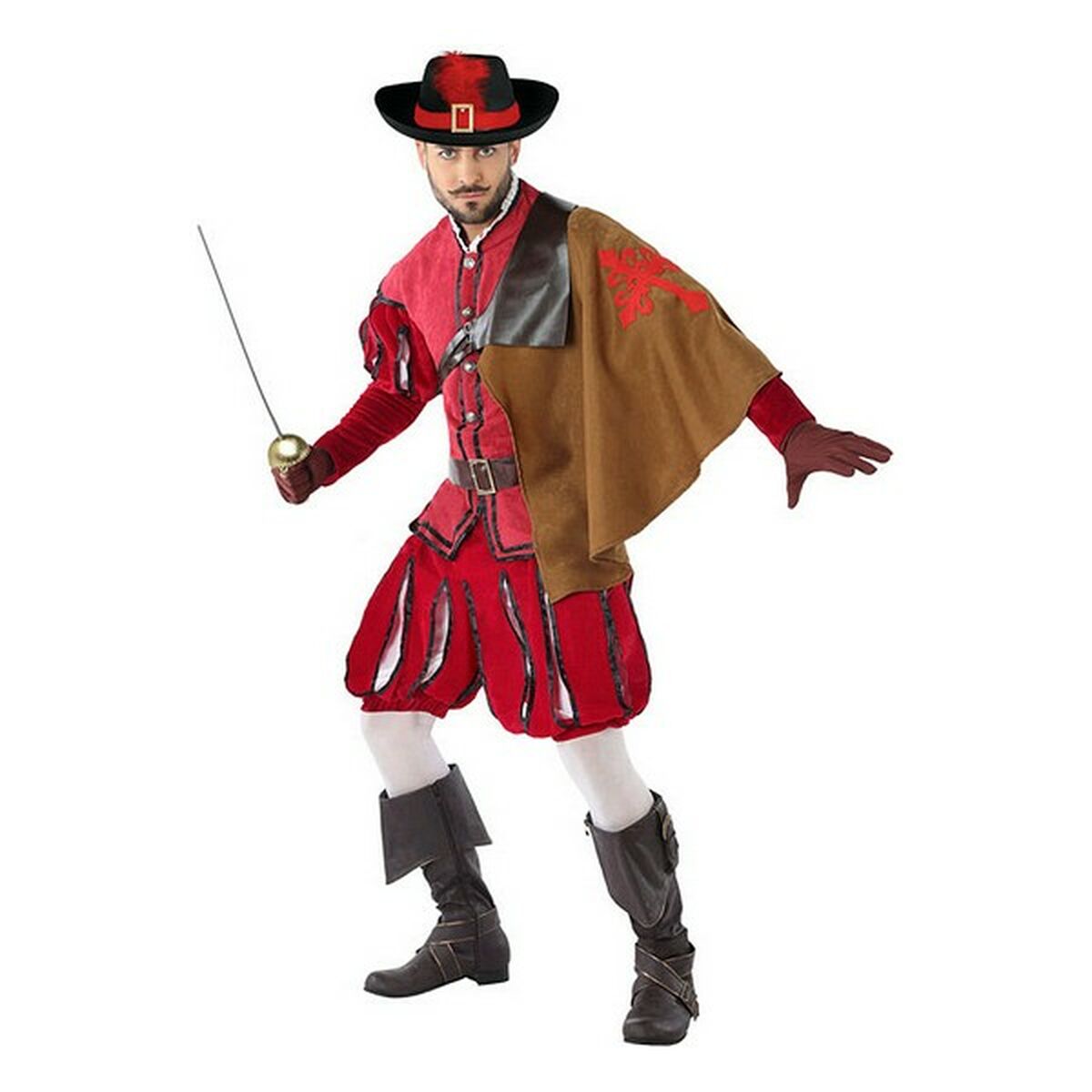 Maskeraddräkt vuxna 113817 Röd (3 pcs) Musketör - 5