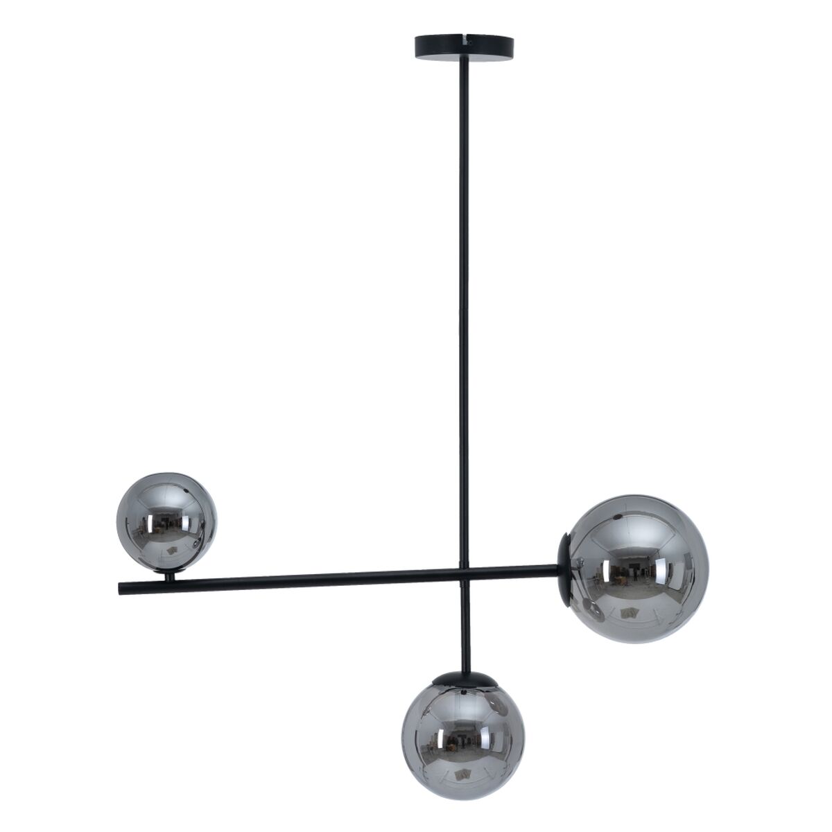 Taklampa Ø 14 cm 70 x 18 x 90 cm Glas Svart Metall - 6