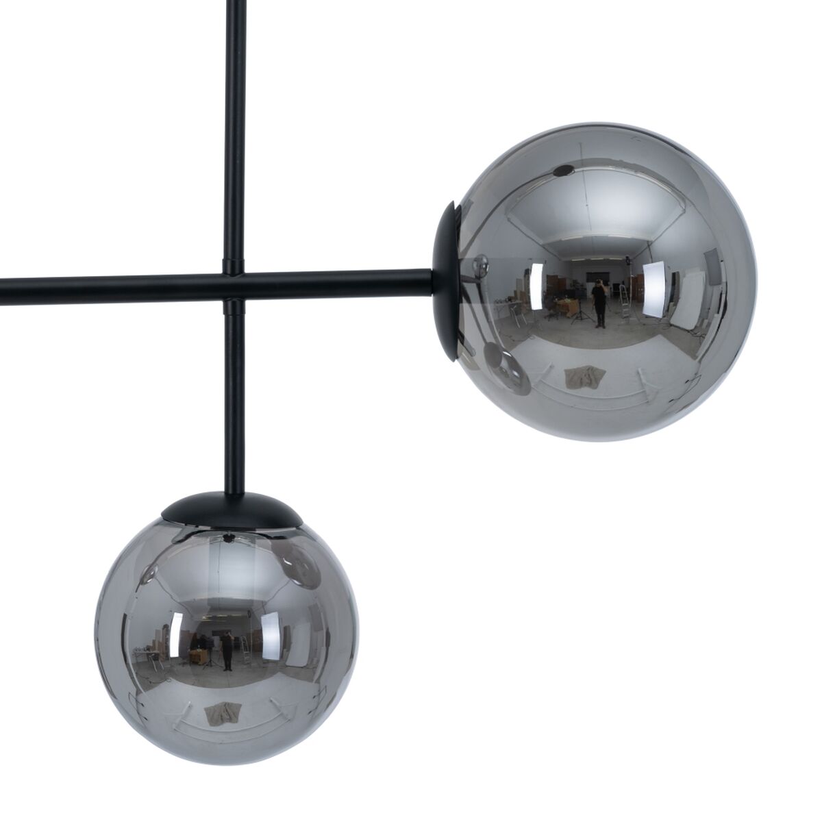 Taklampa Ø 14 cm 70 x 18 x 90 cm Glas Svart Metall - 7