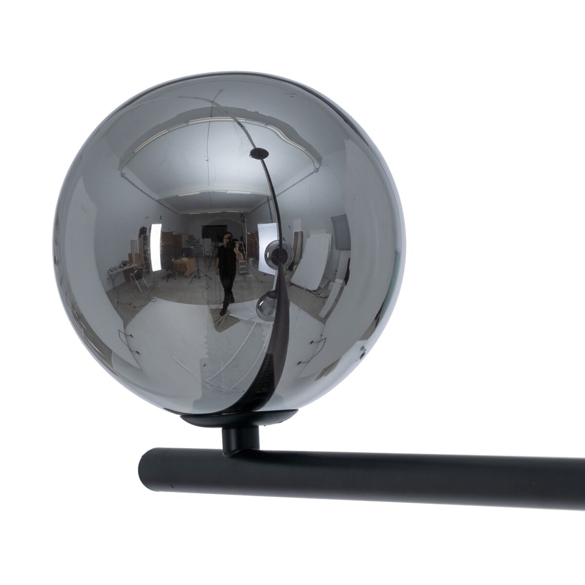Taklampa Ø 14 cm 70 x 18 x 90 cm Glas Svart Metall - 3