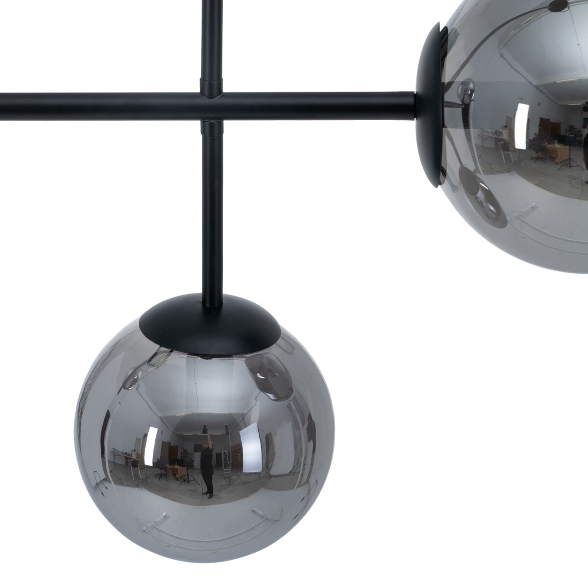 Taklampa Ø 14 cm 70 x 18 x 90 cm Glas Svart Metall - 8