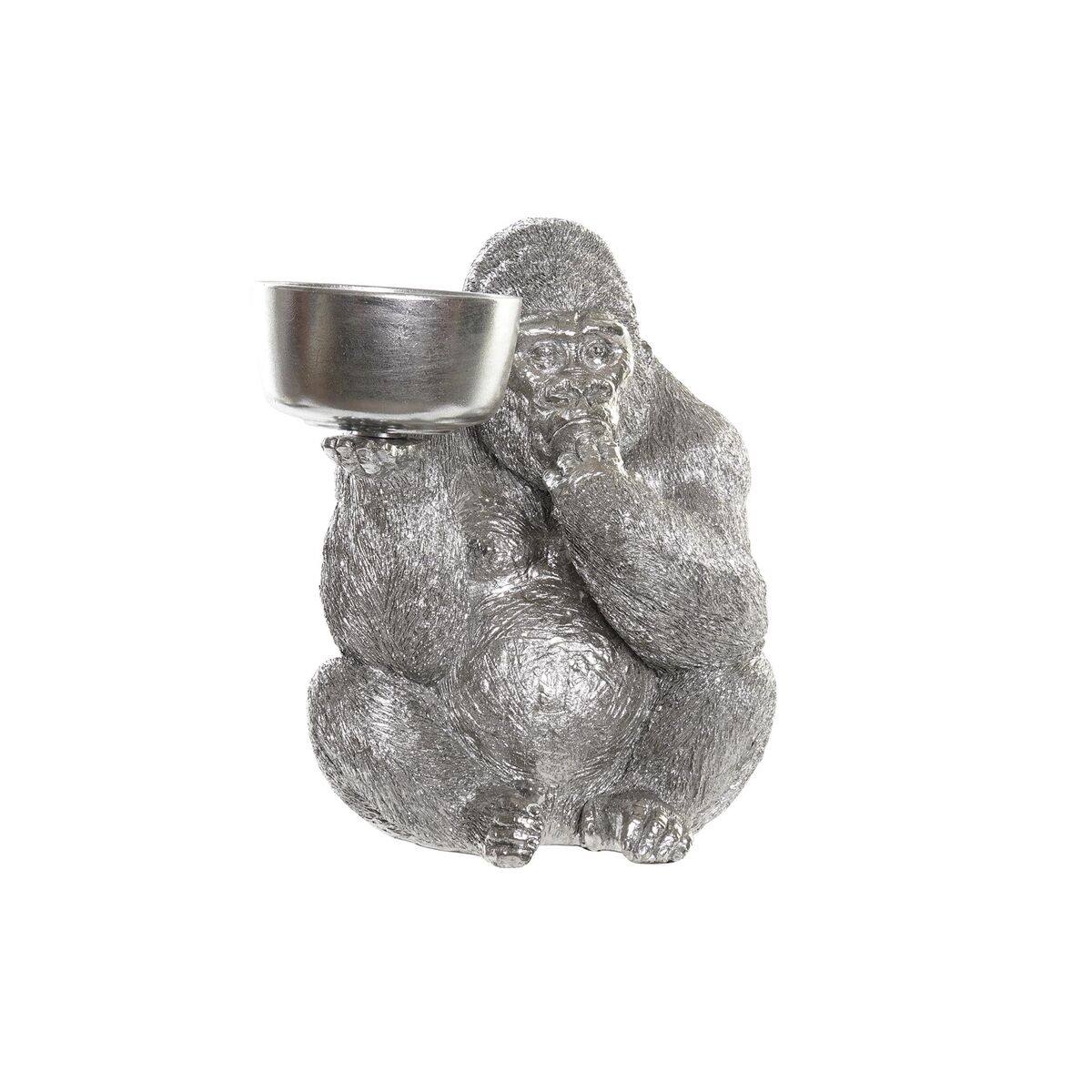 Prydnadsfigur DKD Home Decor Silvrig Harts Gorilla (32 x 26,5 x 36 cm) - 4
