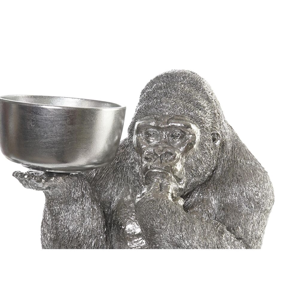 Prydnadsfigur DKD Home Decor Silvrig Harts Gorilla (32 x 26,5 x 36 cm) - 2
