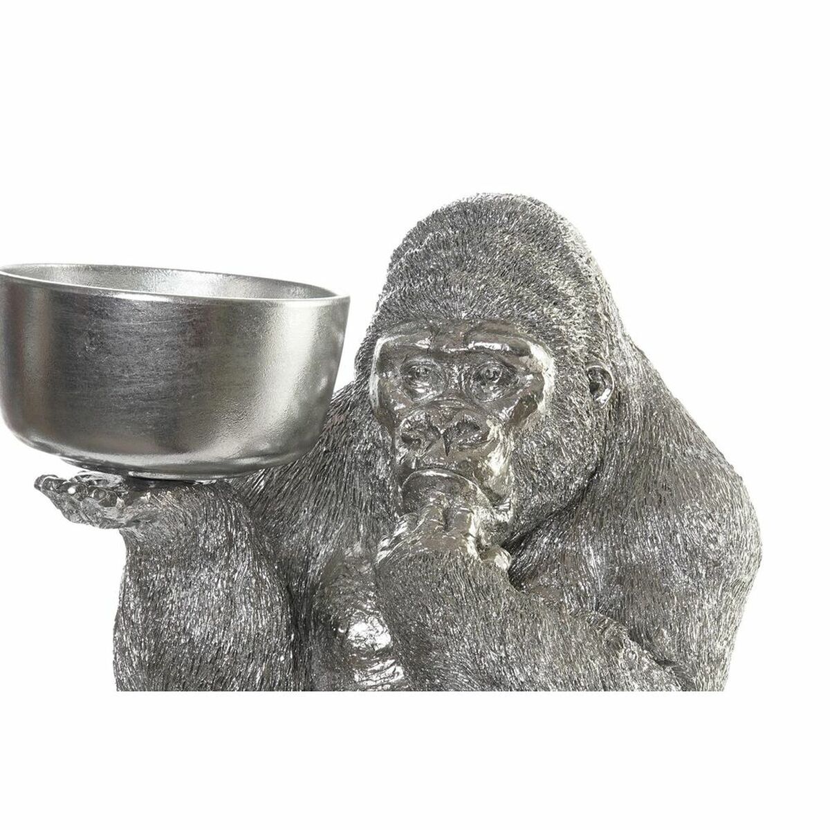Prydnadsfigur DKD Home Decor Silvrig Harts Gorilla (32 x 26,5 x 36 cm) - 5