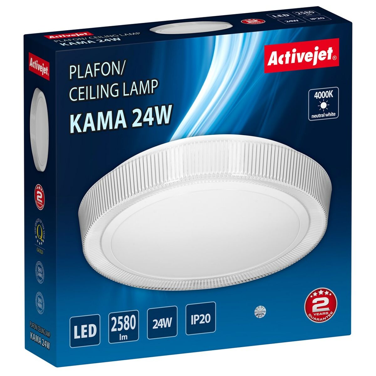 Taklampa Activejet AJE-KAMA 24W Vit 80 24 W (4000 K) - 4