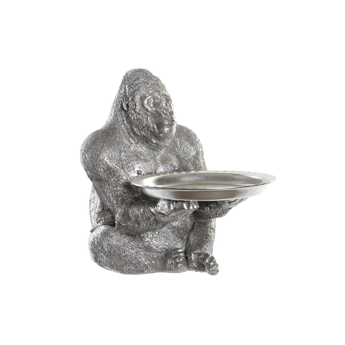 Prydnadsfigur DKD Home Decor Silvrig Kolonial Gorilla 38 x 55 x 52 cm - 9