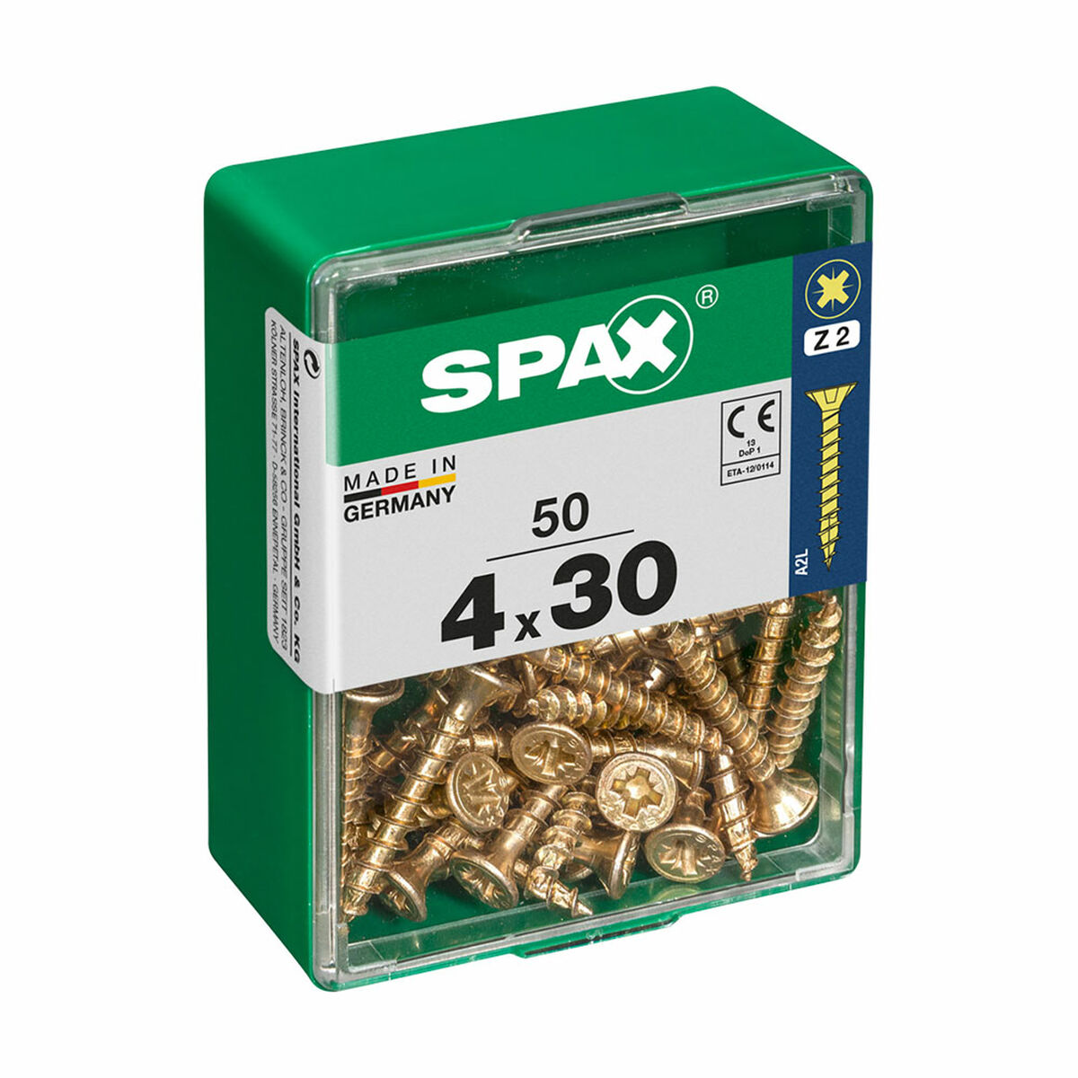 Låda med skruvar SPAX Träskruv Platt huvud (4 x 30 mm) (4,0 x 30 mm) - 2