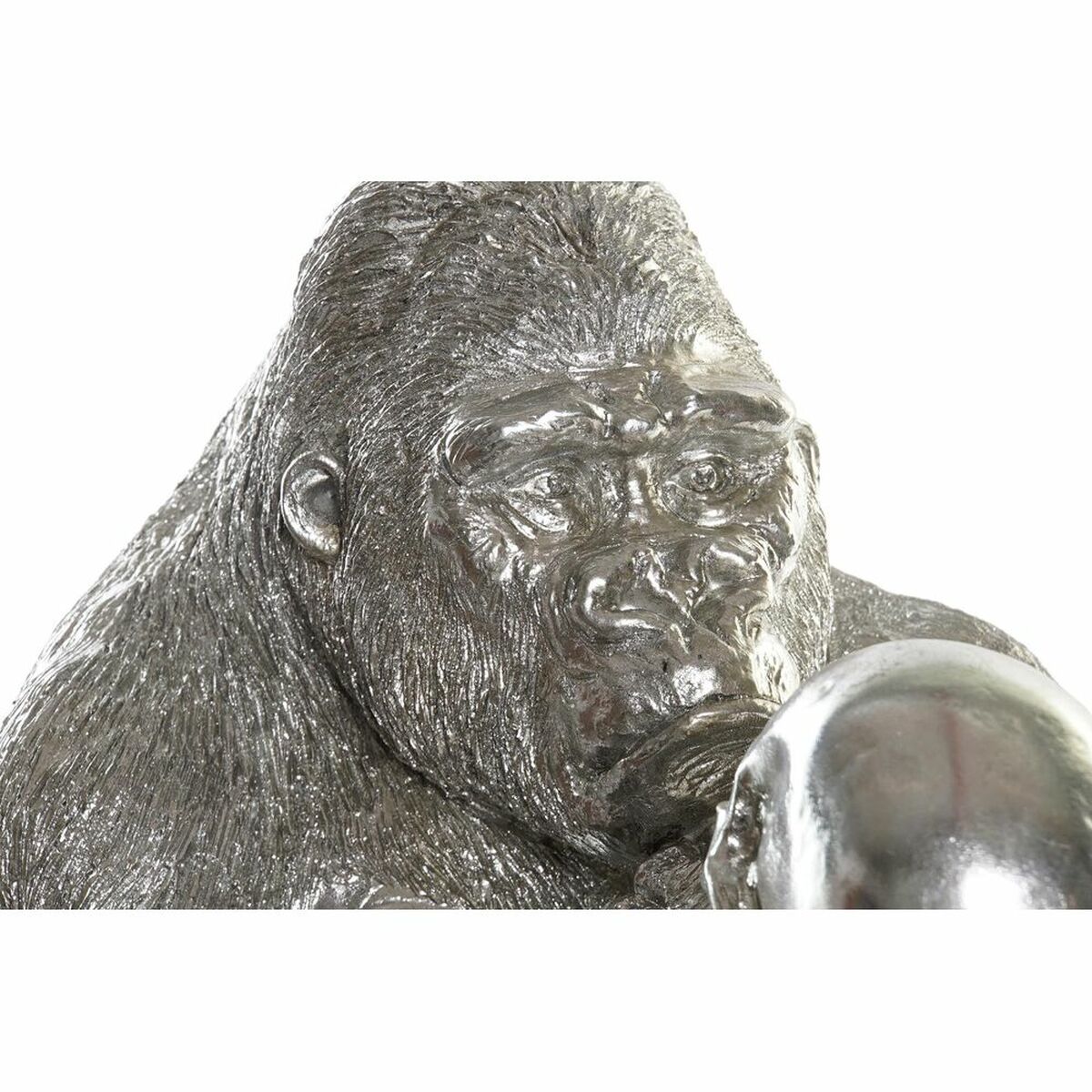 Prydnadsfigur DKD Home Decor Silvrig Kolonial Gorilla 38,5 x 33 x 43,5 cm - 9
