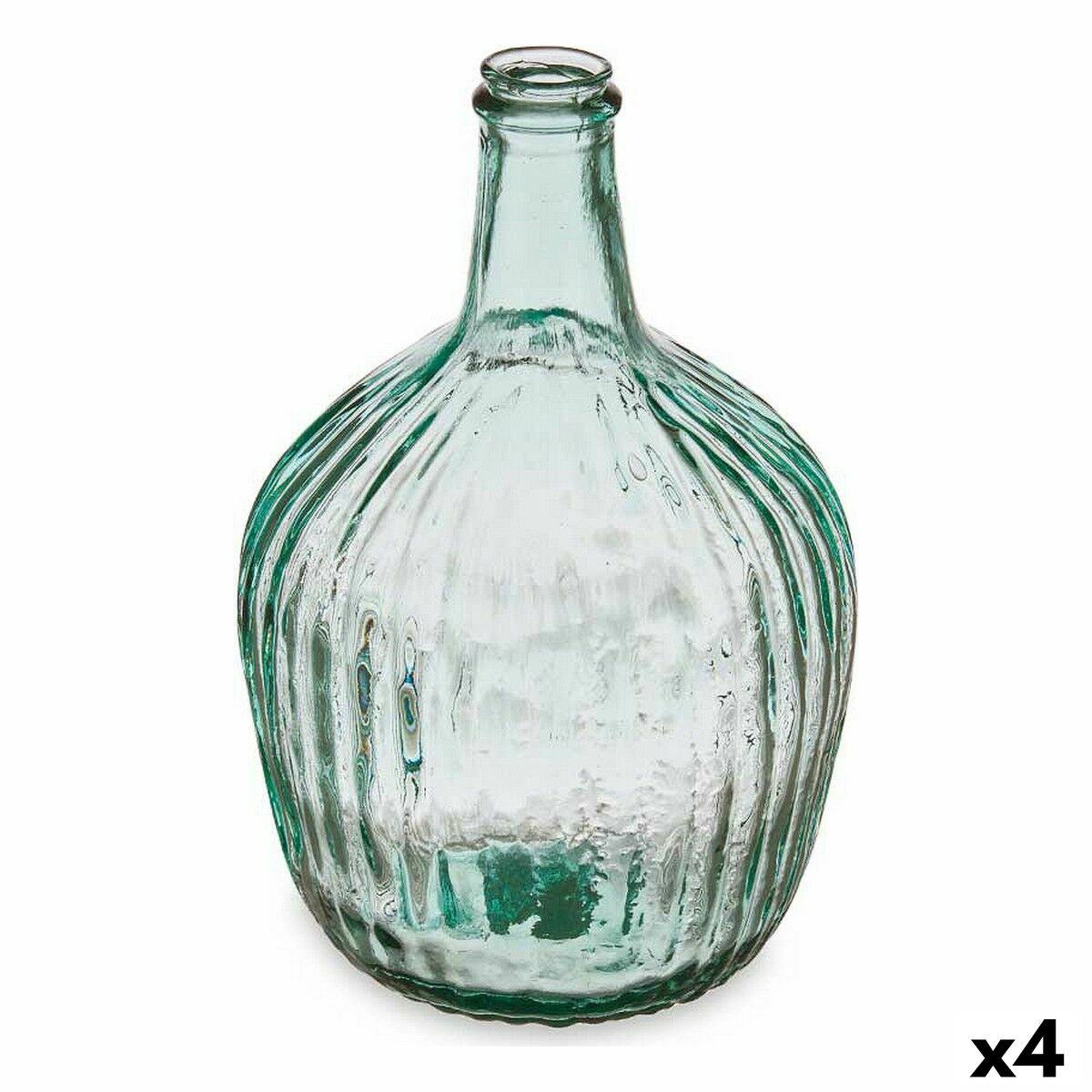 Dekorativ flaska Gift Decor Transparent Ränder 4 L 19 x 30 x 19 cm 16 x 29,5 x 16 cm Dekoration (4 antal)