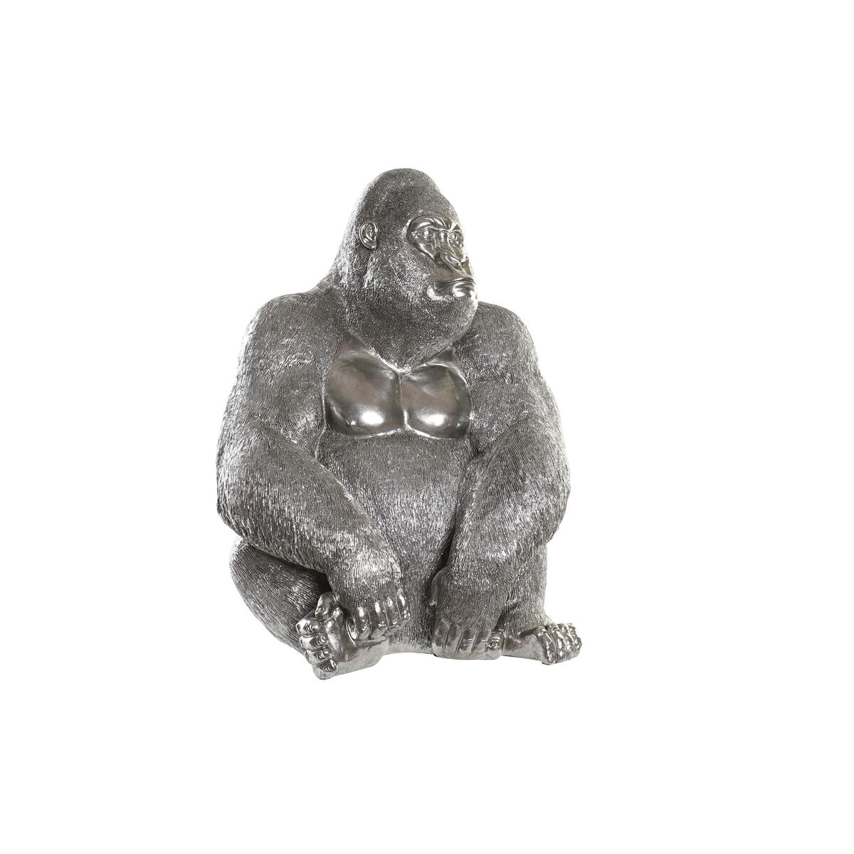 Prydnadsfigur DKD Home Decor Silvrig Kolonial Gorilla 46 x 40 x 61 cm - 4